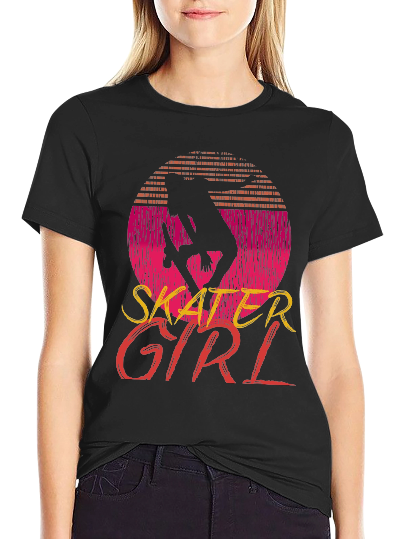 Skater Girl Tee - Retro Style Graphic T-Shirt