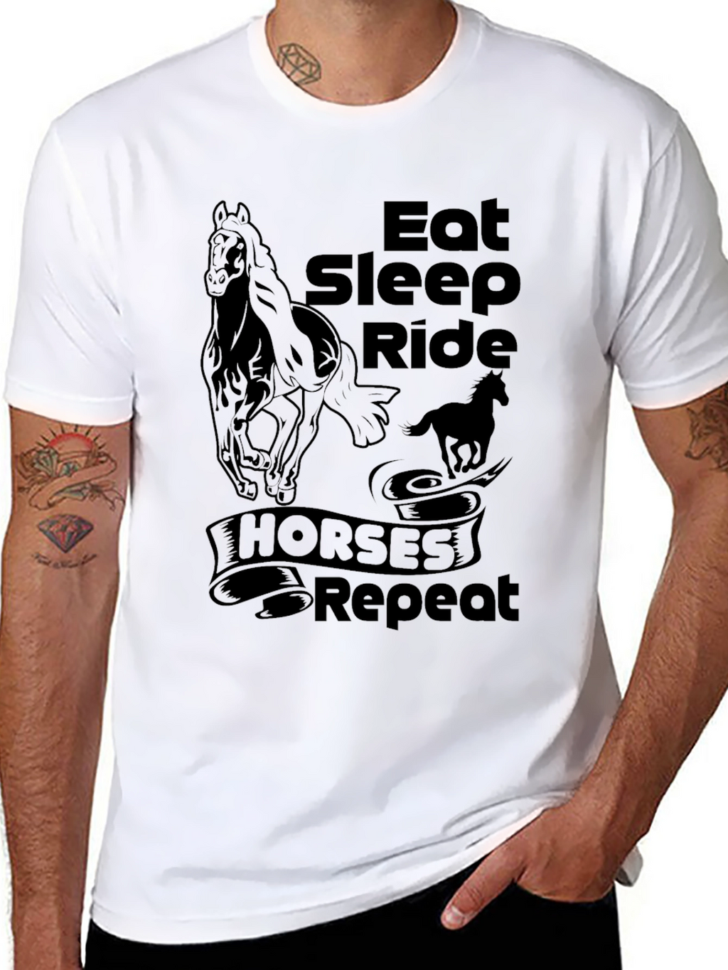 Eat Sleep Ride Horses Repeat T-Shirt