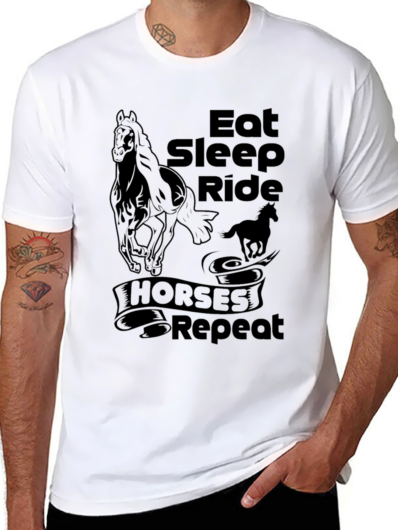 Eat Sleep Ride Horses Repeat T-Shirt