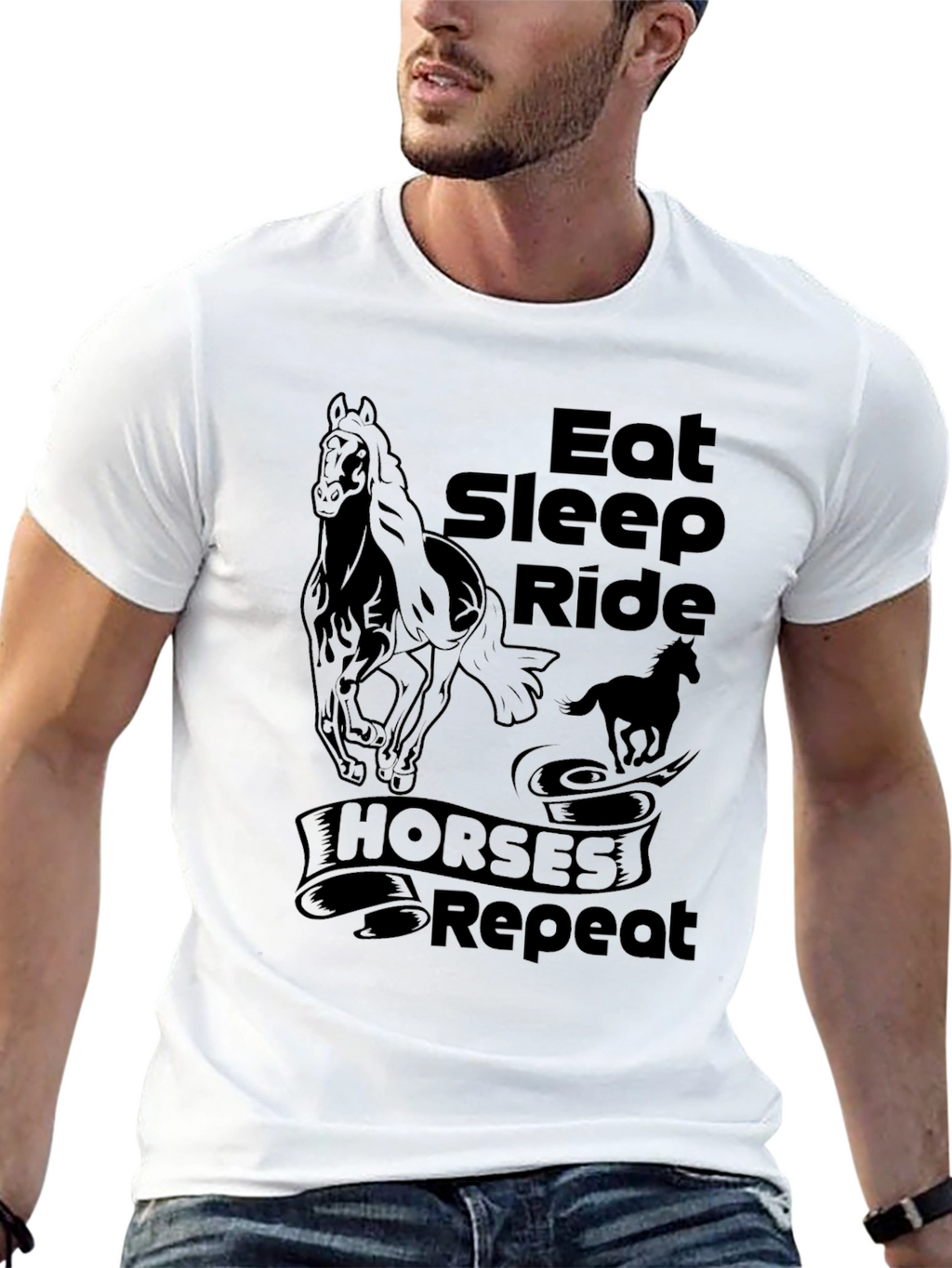Eat Sleep Ride Horses Repeat T-Shirt