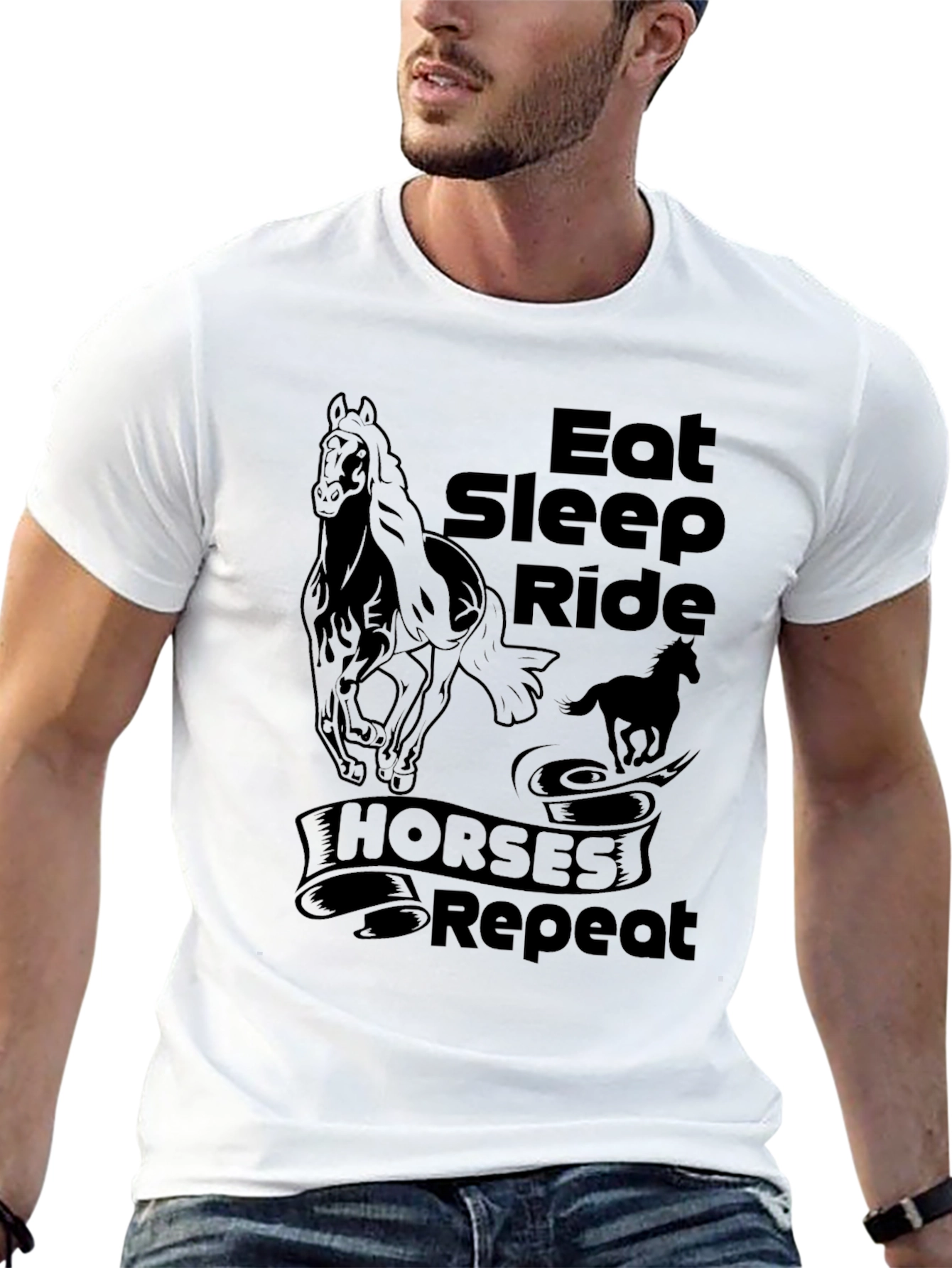 Eat Sleep Ride Horses Repeat T-Shirt