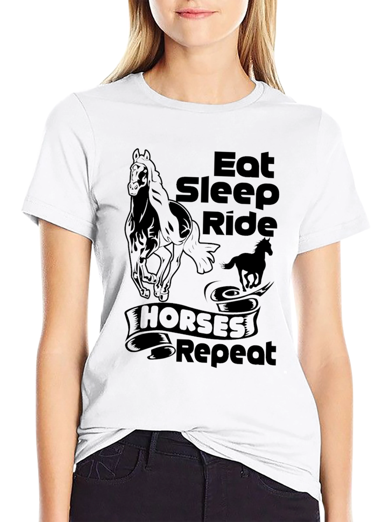 Eat Sleep Ride Horses Repeat T-Shirt