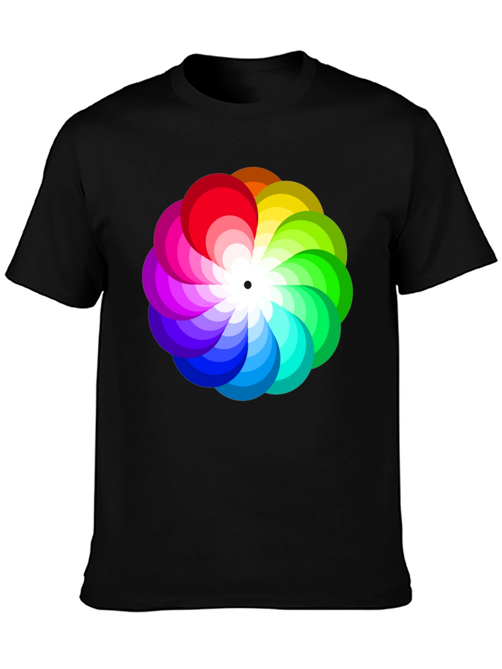 Vibrant Rainbow Flower Graphic T-Shirt - Stylish Mens Tee
