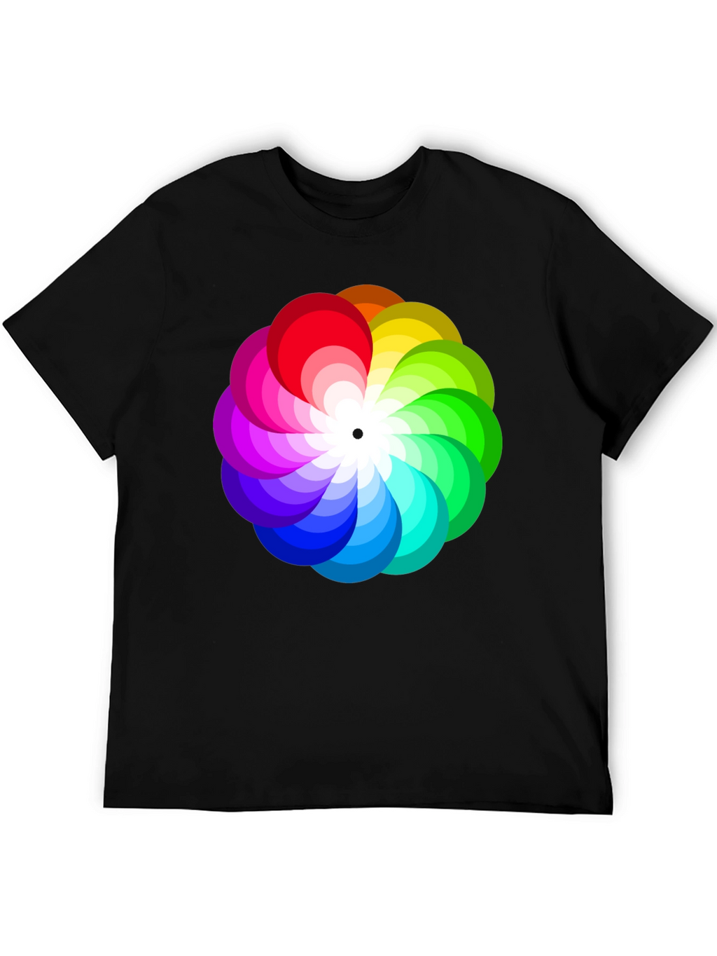 Vibrant Rainbow Flower Graphic T-Shirt - Stylish Mens Tee
