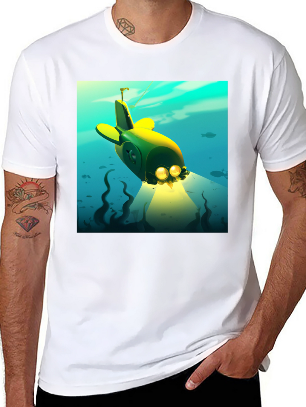 Cartoon Submarine Graphic Tee