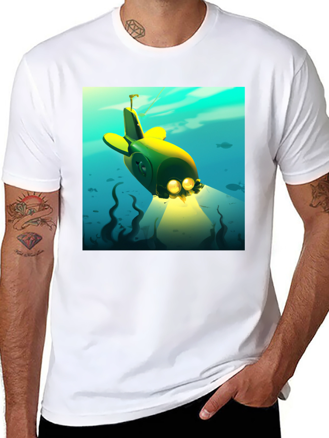 Cartoon Submarine Graphic Tee