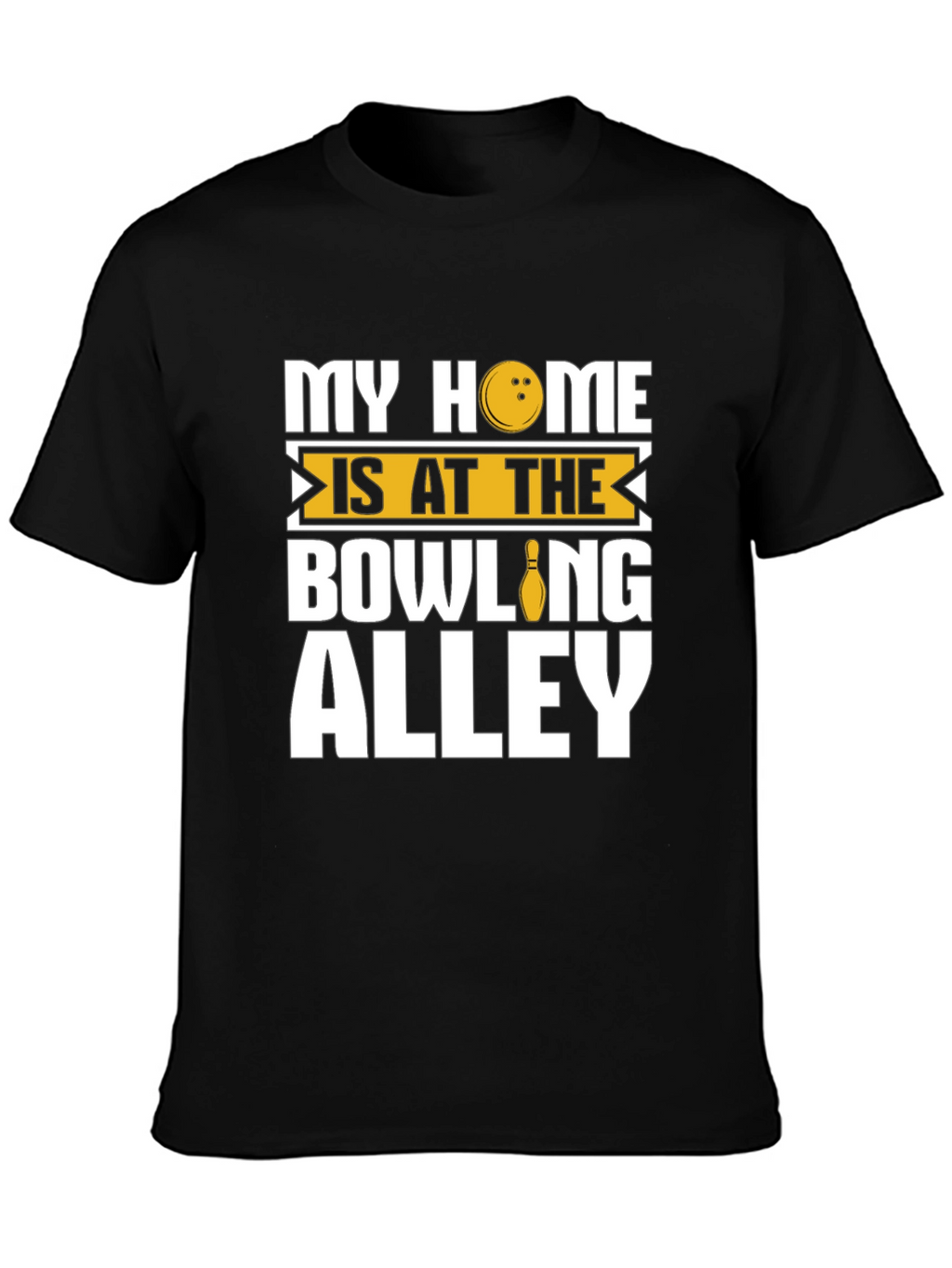 Bowling Alley Home Black Graphic T-Shirt