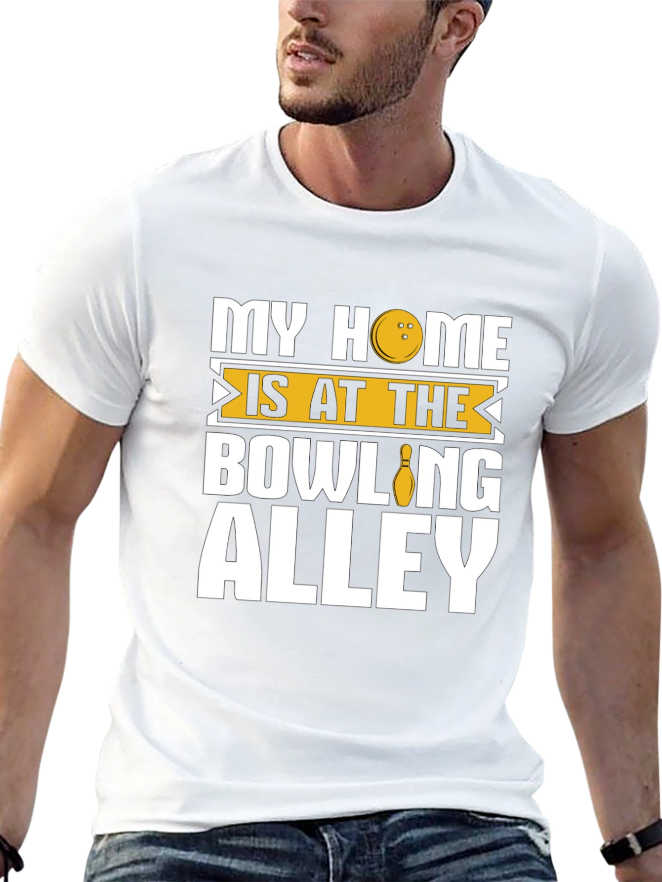 Bowling Alley Home Black Graphic T-Shirt
