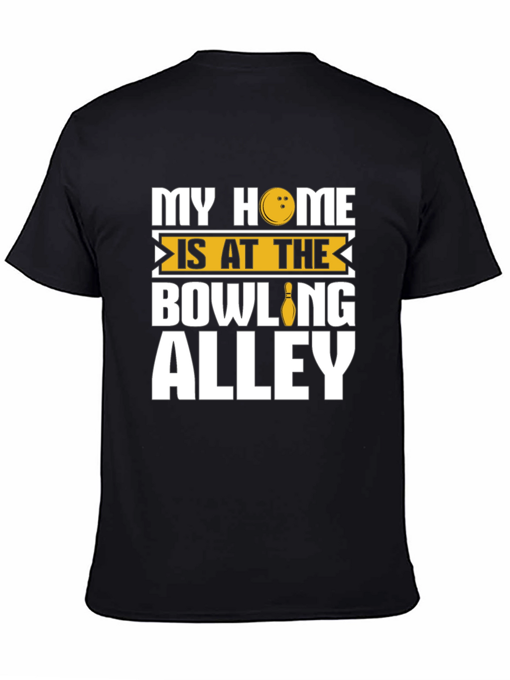 Bowling Alley Home Black Graphic T-Shirt