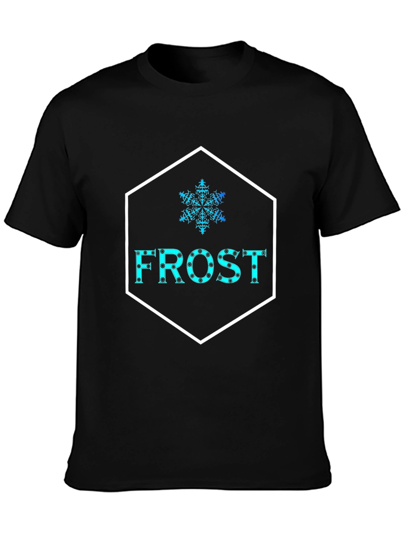 Frost Snowflake Graphic Black T-Shirt