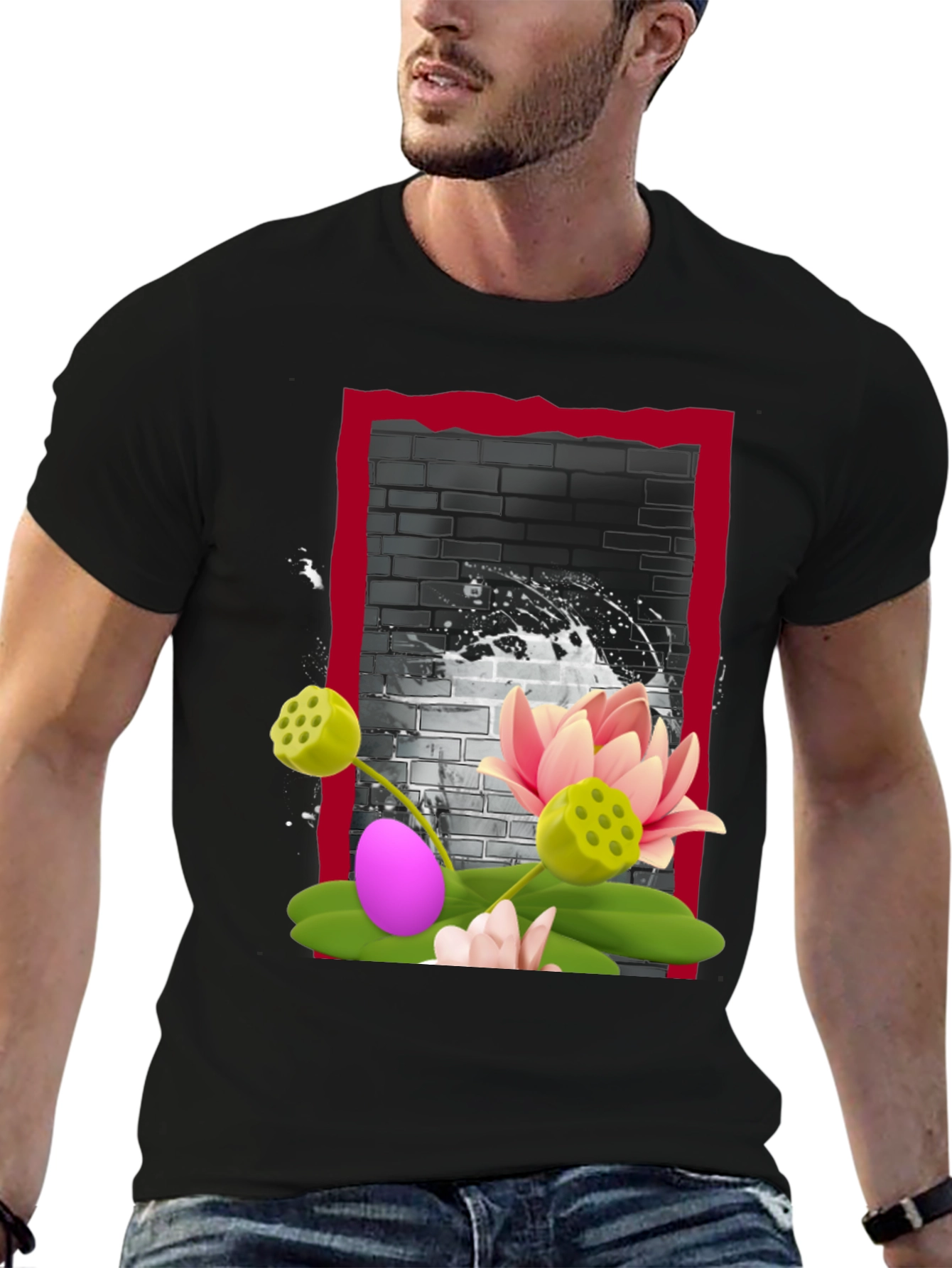 Lotus Graphic Tee - Artistic Design Soft Fabric