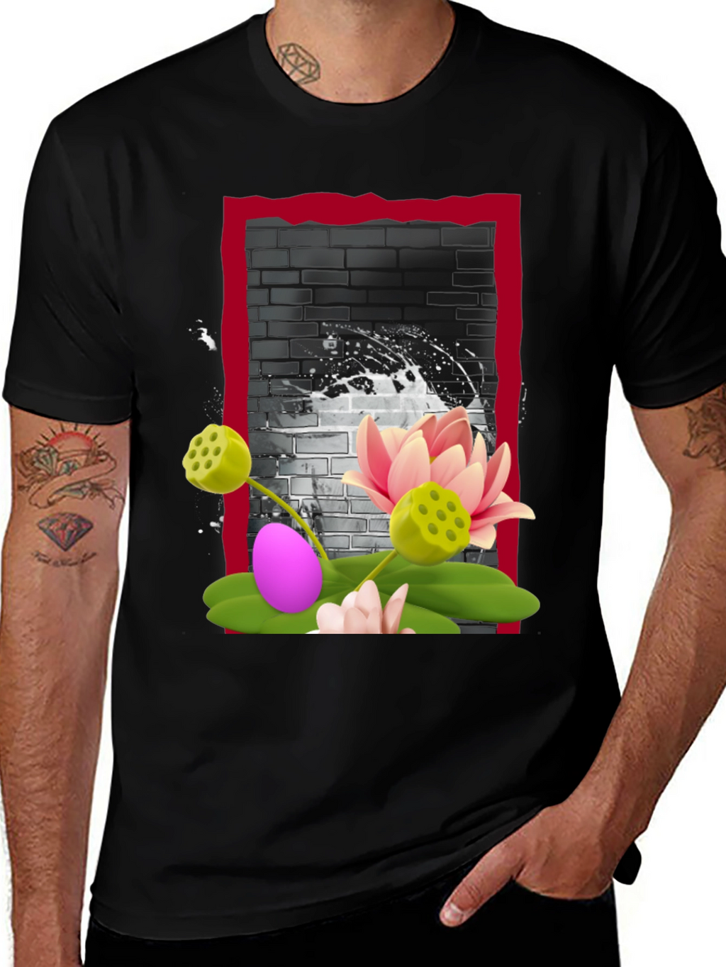 Lotus Graphic Tee - Artistic Design Soft Fabric
