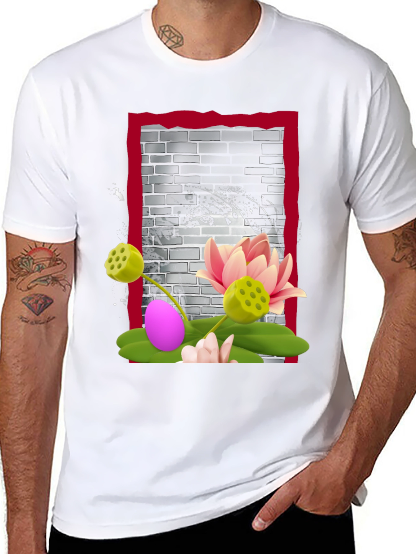 Lotus Graphic Tee - Artistic Design Soft Fabric
