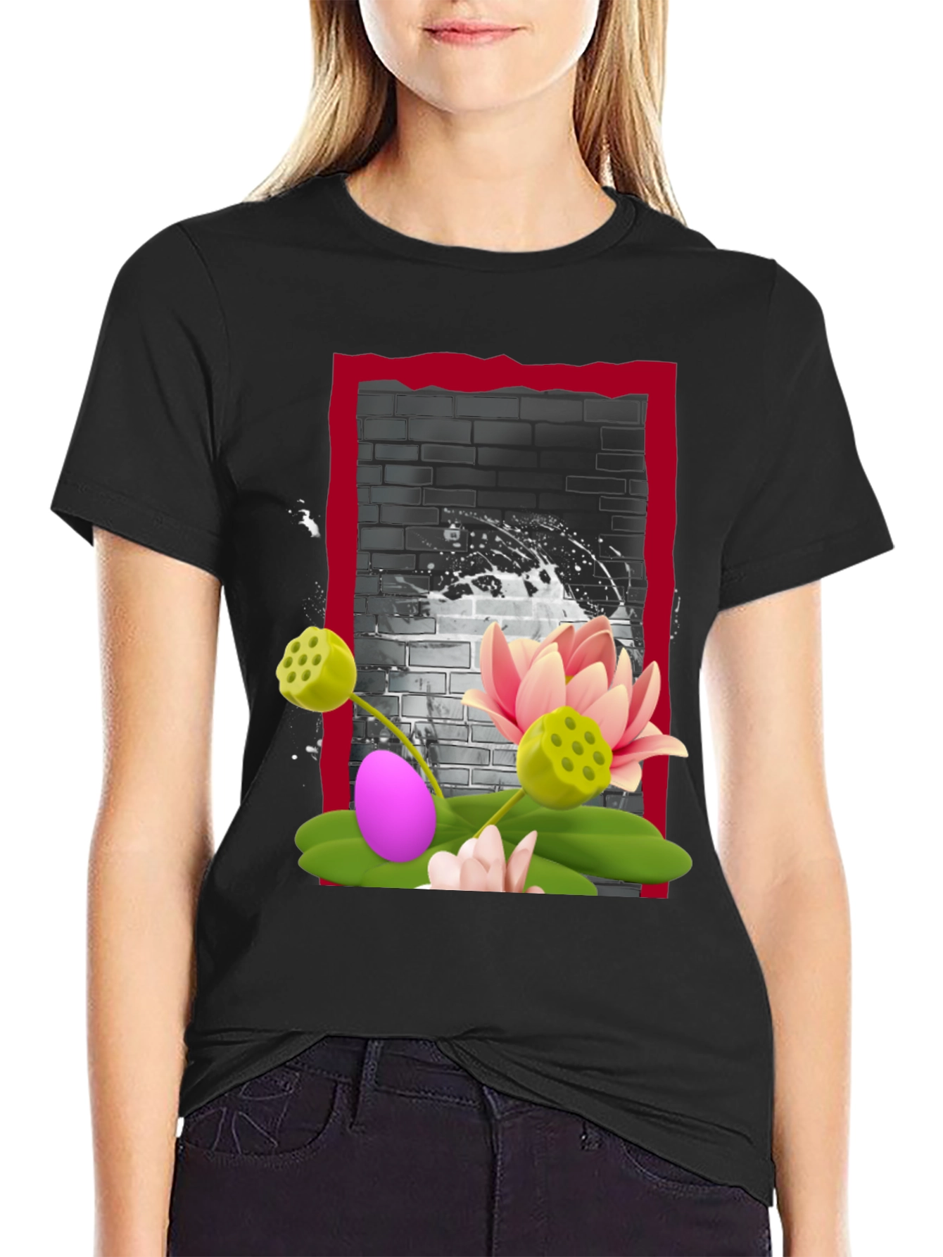 Lotus Graphic Tee - Artistic Design Soft Fabric