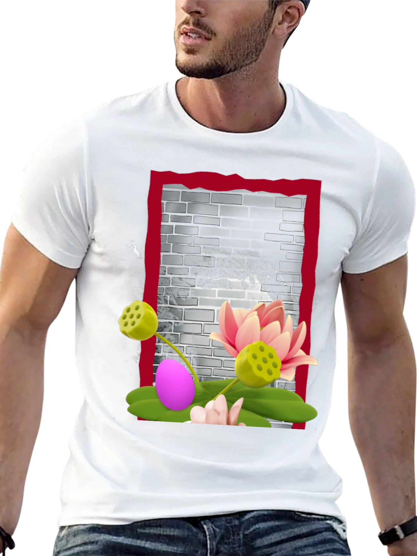 Lotus Graphic Tee - Artistic Design Soft Fabric