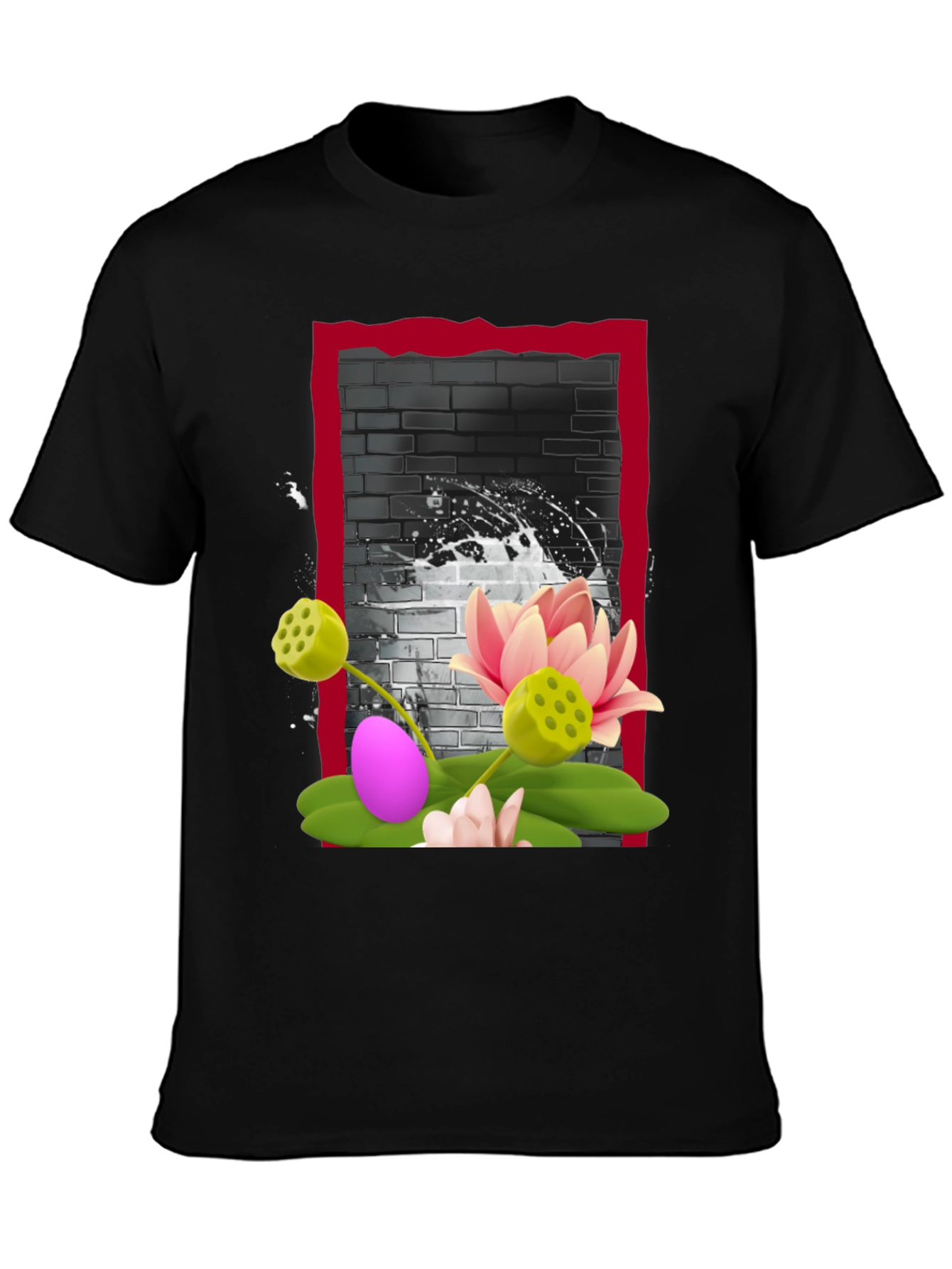 Lotus Graphic Tee - Artistic Design Soft Fabric