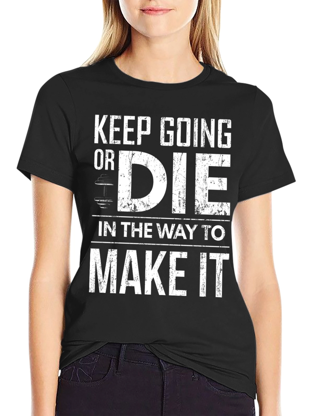 Keep Going Motivational Black T-Shirt