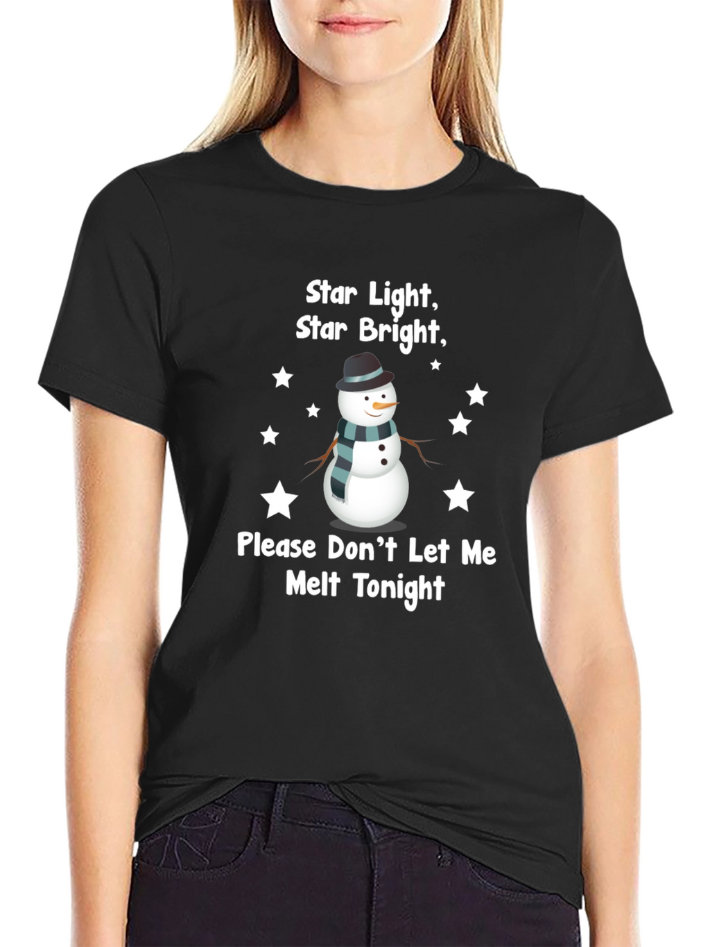 Snowman Star Light Graphic T-Shirt