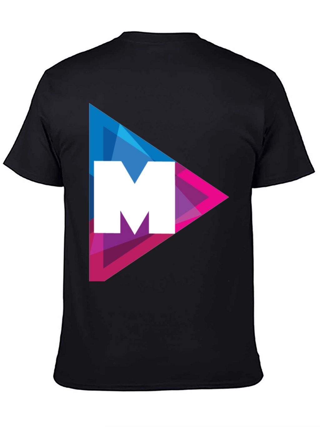 Modern Triangle M Graphic Tee - Black Cotton Shirt