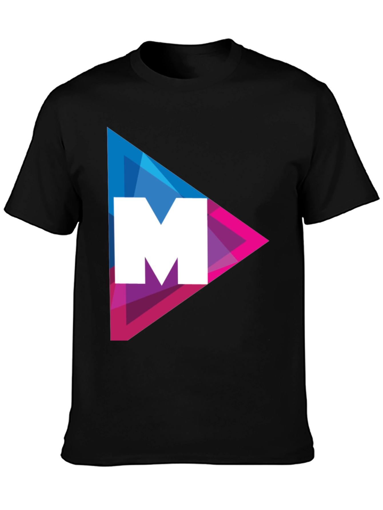 Modern Triangle M Graphic Tee - Black Cotton Shirt
