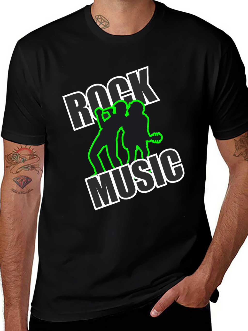 Rock Music Black Graphic Tee