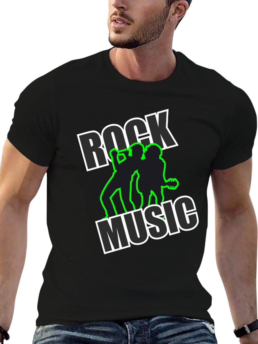 Rock Music Black Graphic Tee