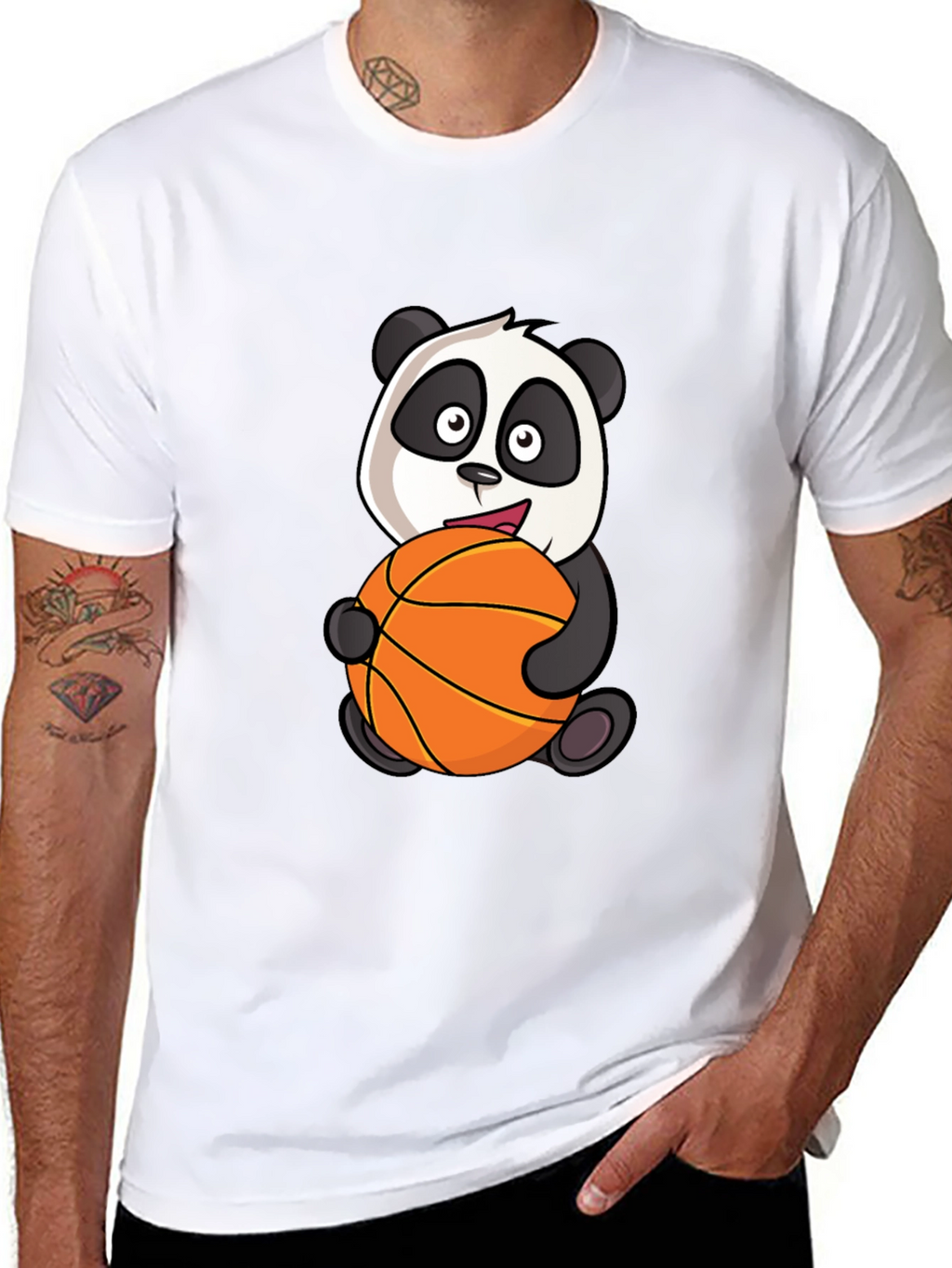 Panda Bear Basketball T-Shirt - Cute Graphic Tee