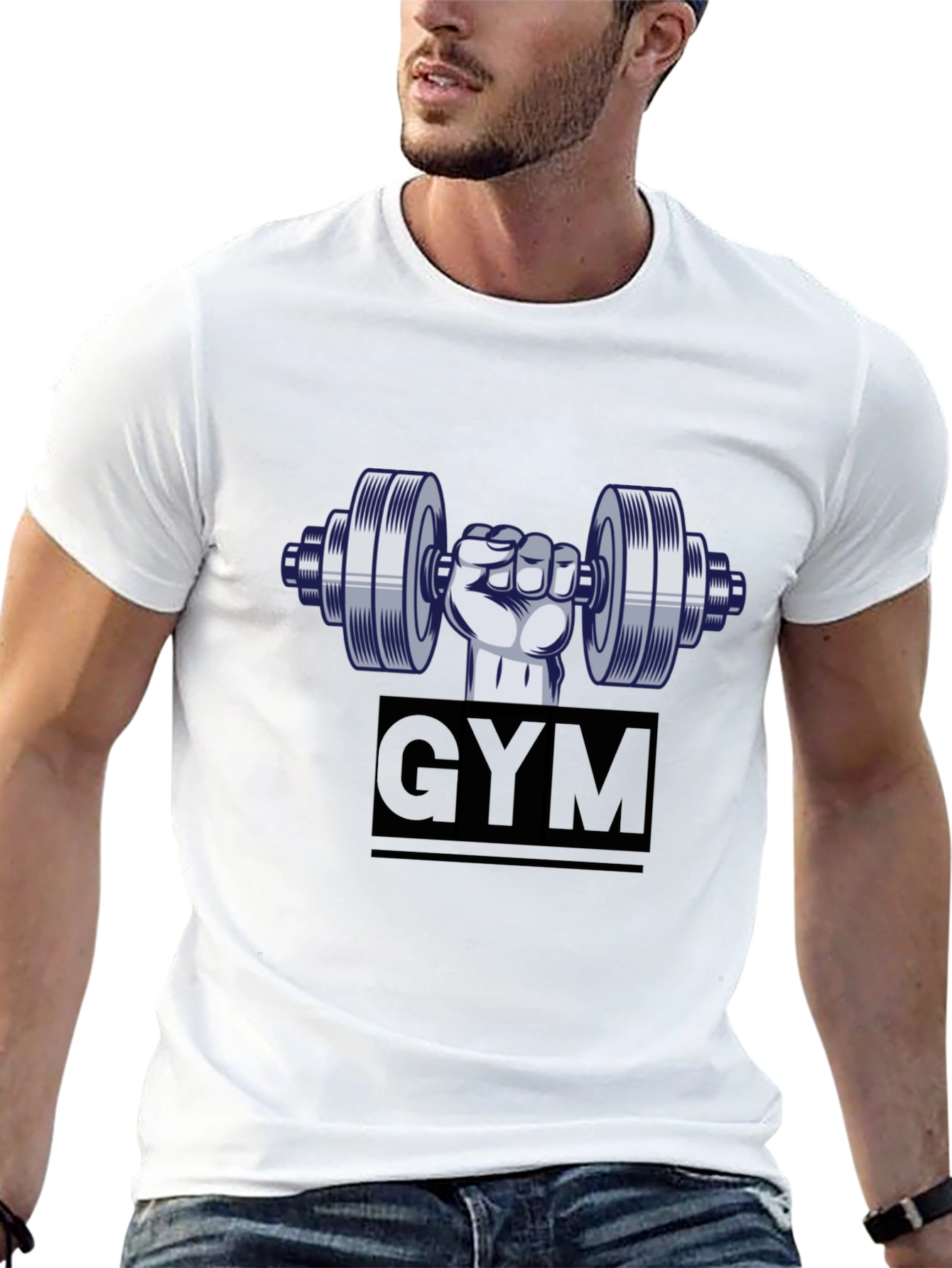 Mens Gym T-Shirt: Weightlifting Graphic Tee