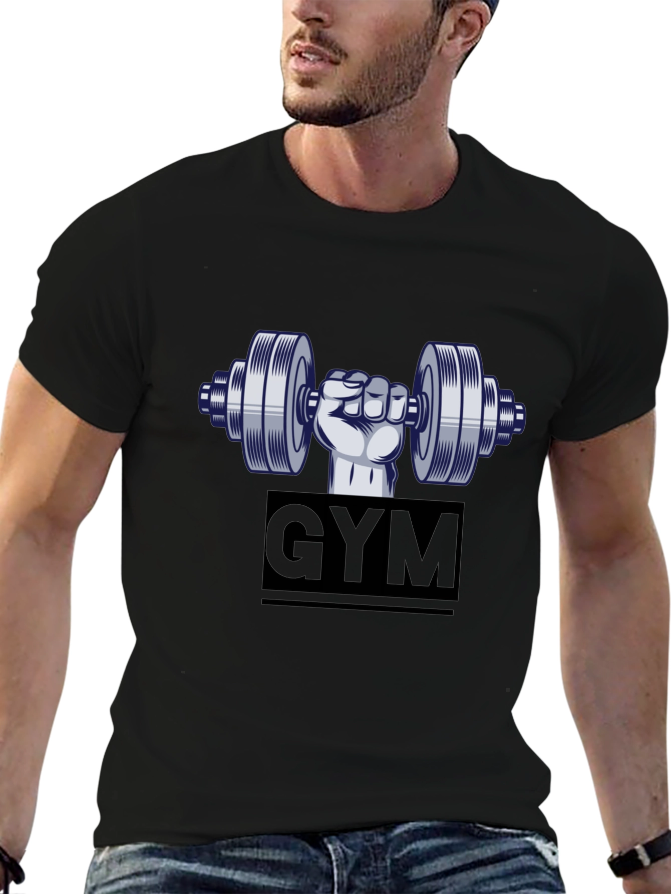 Mens Gym T-Shirt: Weightlifting Graphic Tee