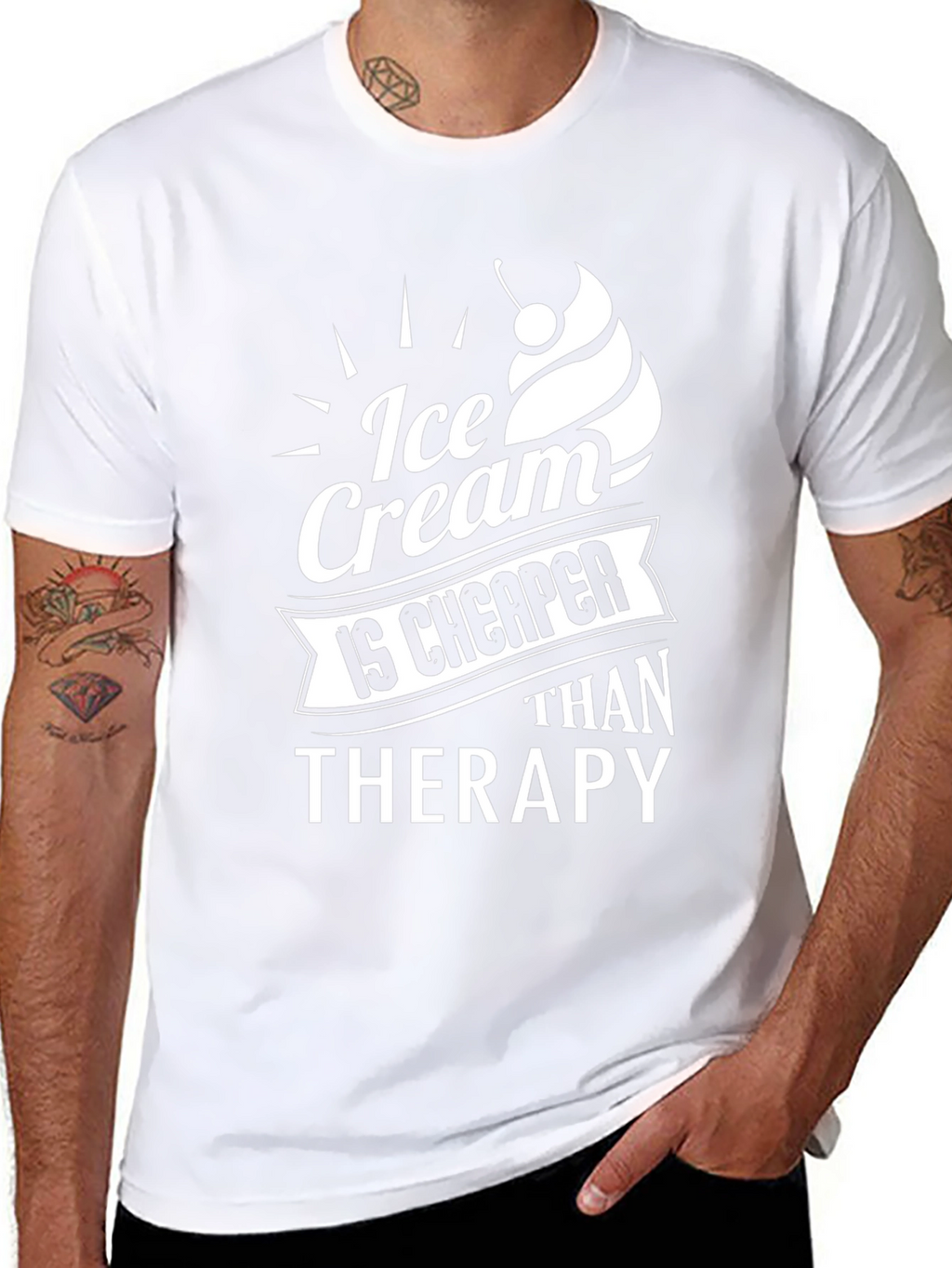 Ice Cream is Cheaper Than Therapy Graphic T-Shirt