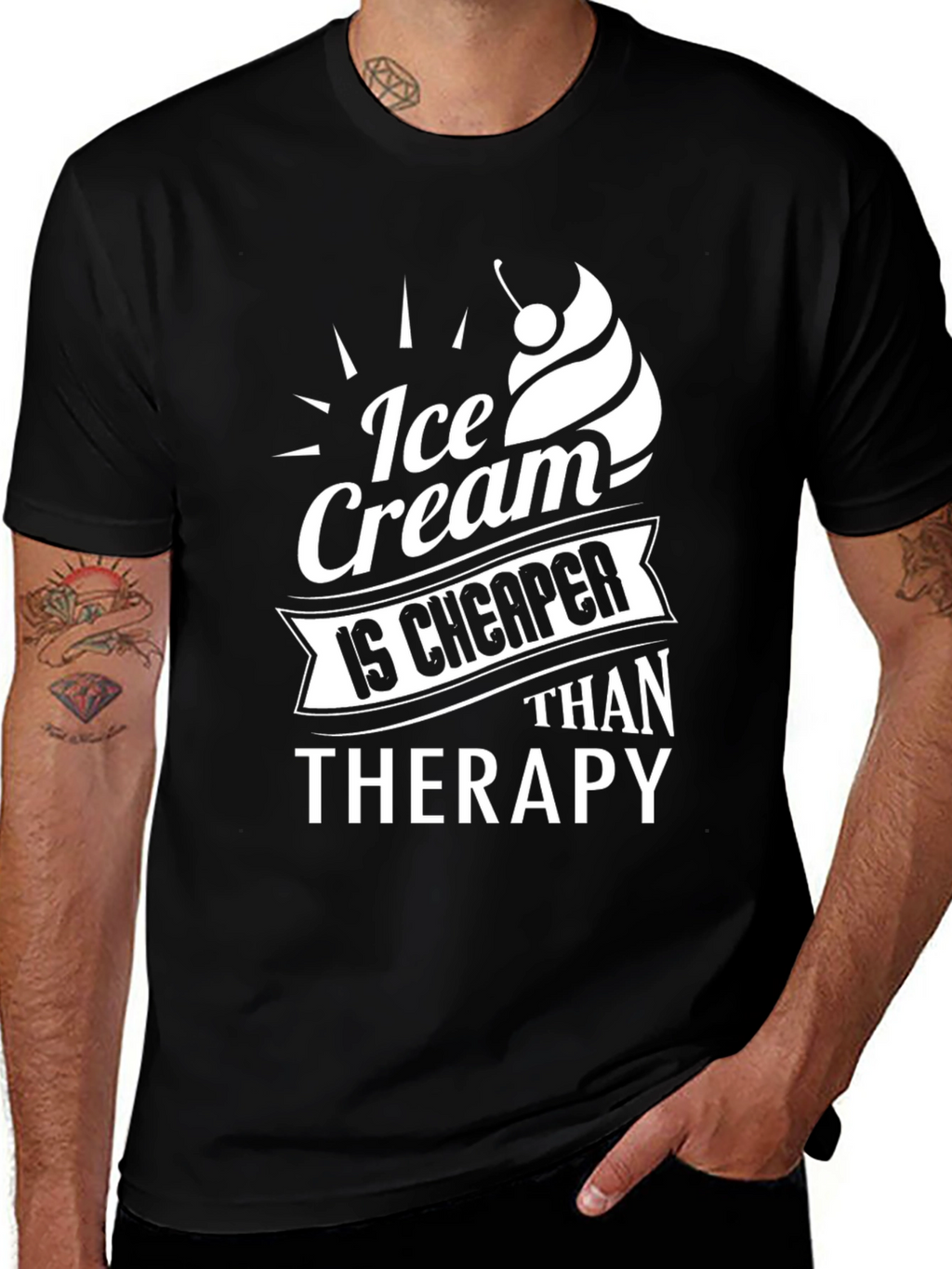 Ice Cream is Cheaper Than Therapy Graphic T-Shirt