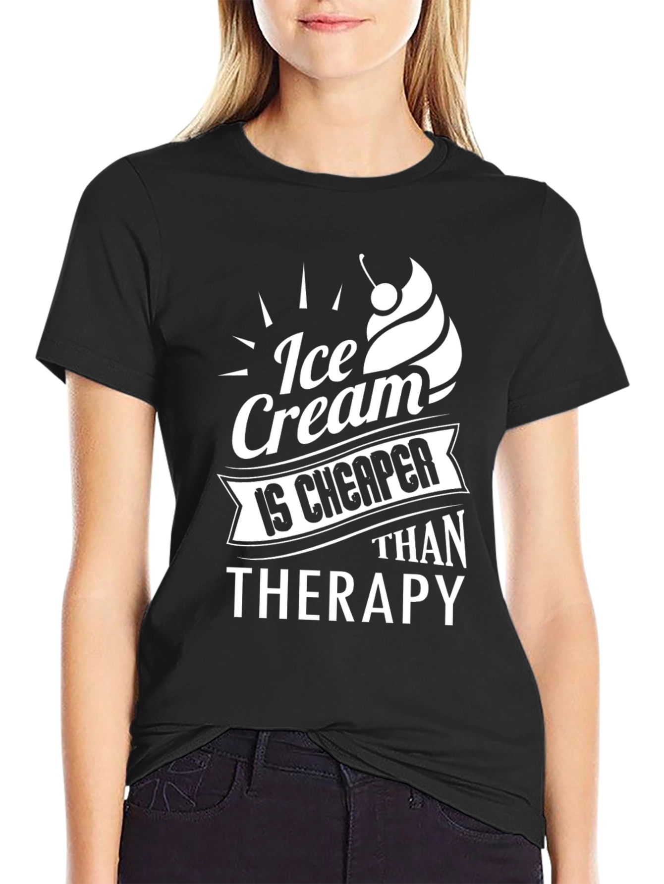 Ice Cream is Cheaper Than Therapy Graphic T-Shirt
