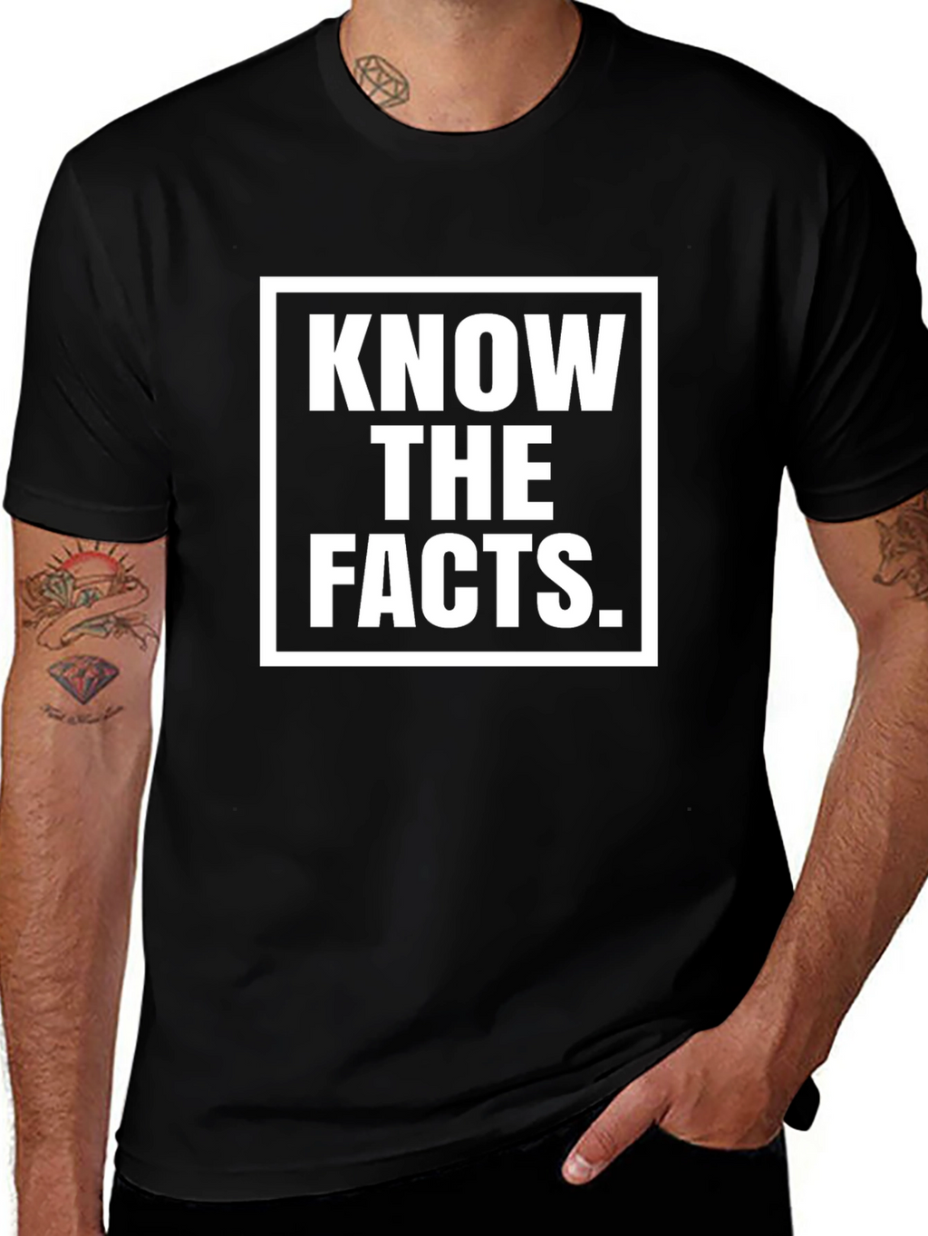 Know The Facts Graphic Tee - Black Unisex T-Shirt
