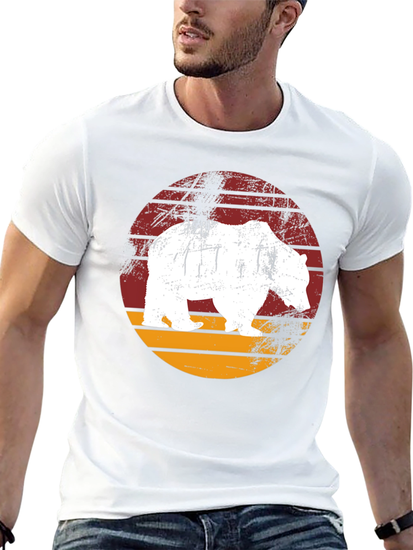 Bear Graphic Print Crew Neck T-Shirt