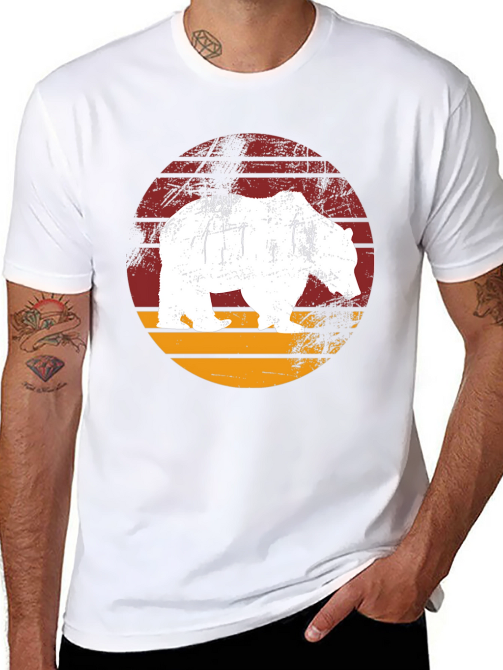 Bear Graphic Print Crew Neck T-Shirt