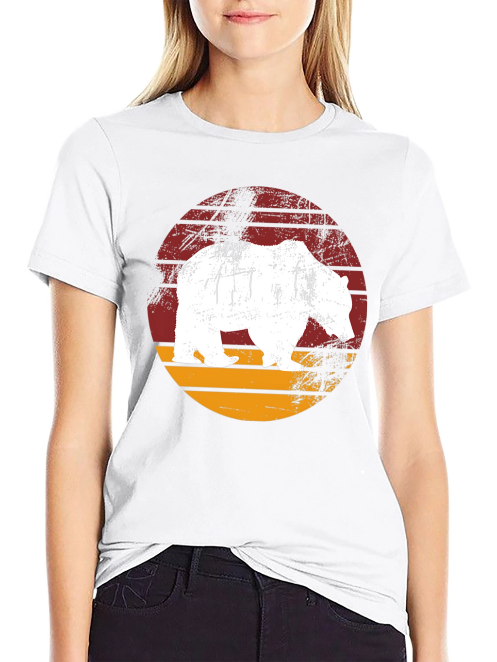 Bear Graphic Print Crew Neck T-Shirt