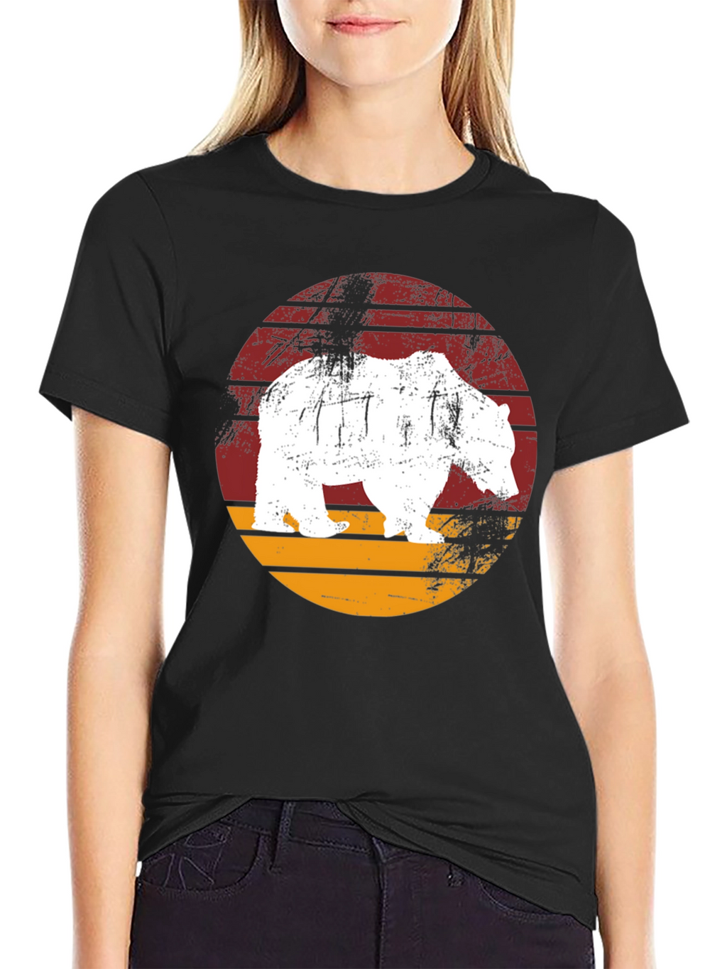 Bear Graphic Print Crew Neck T-Shirt