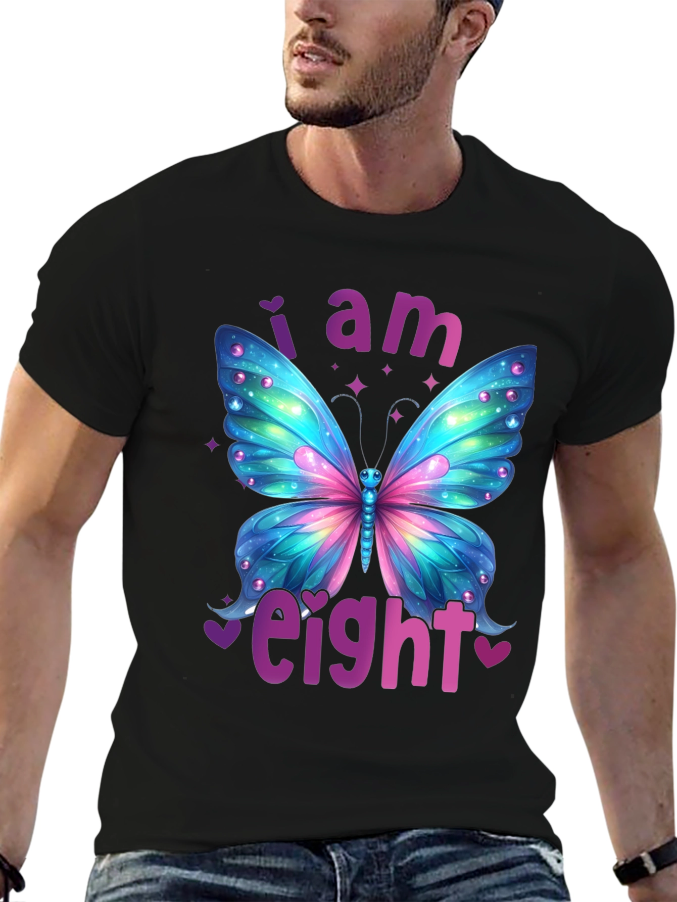 I am Eight Butterfly Birthday T-Shirt