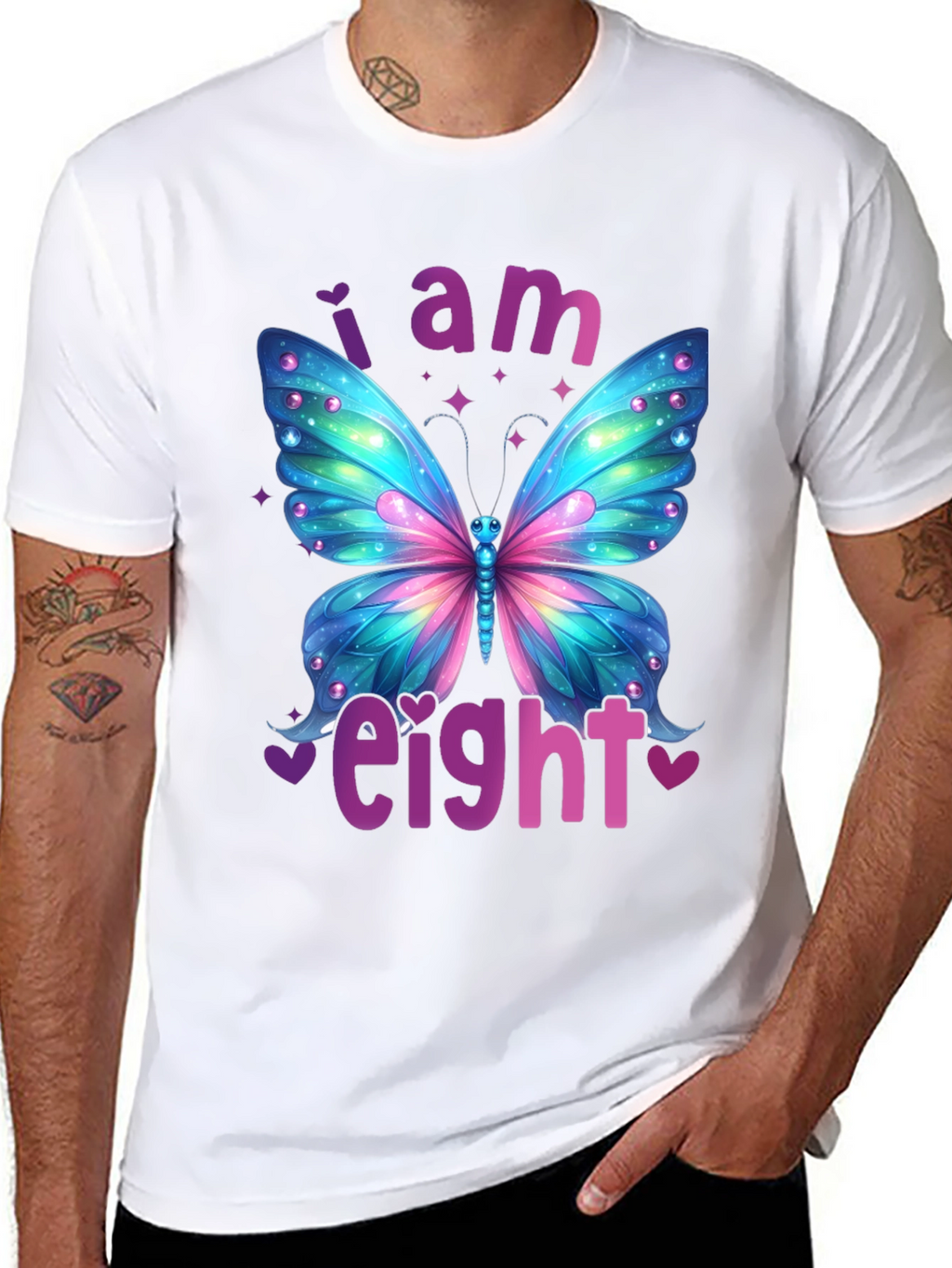 I am Eight Butterfly Birthday T-Shirt