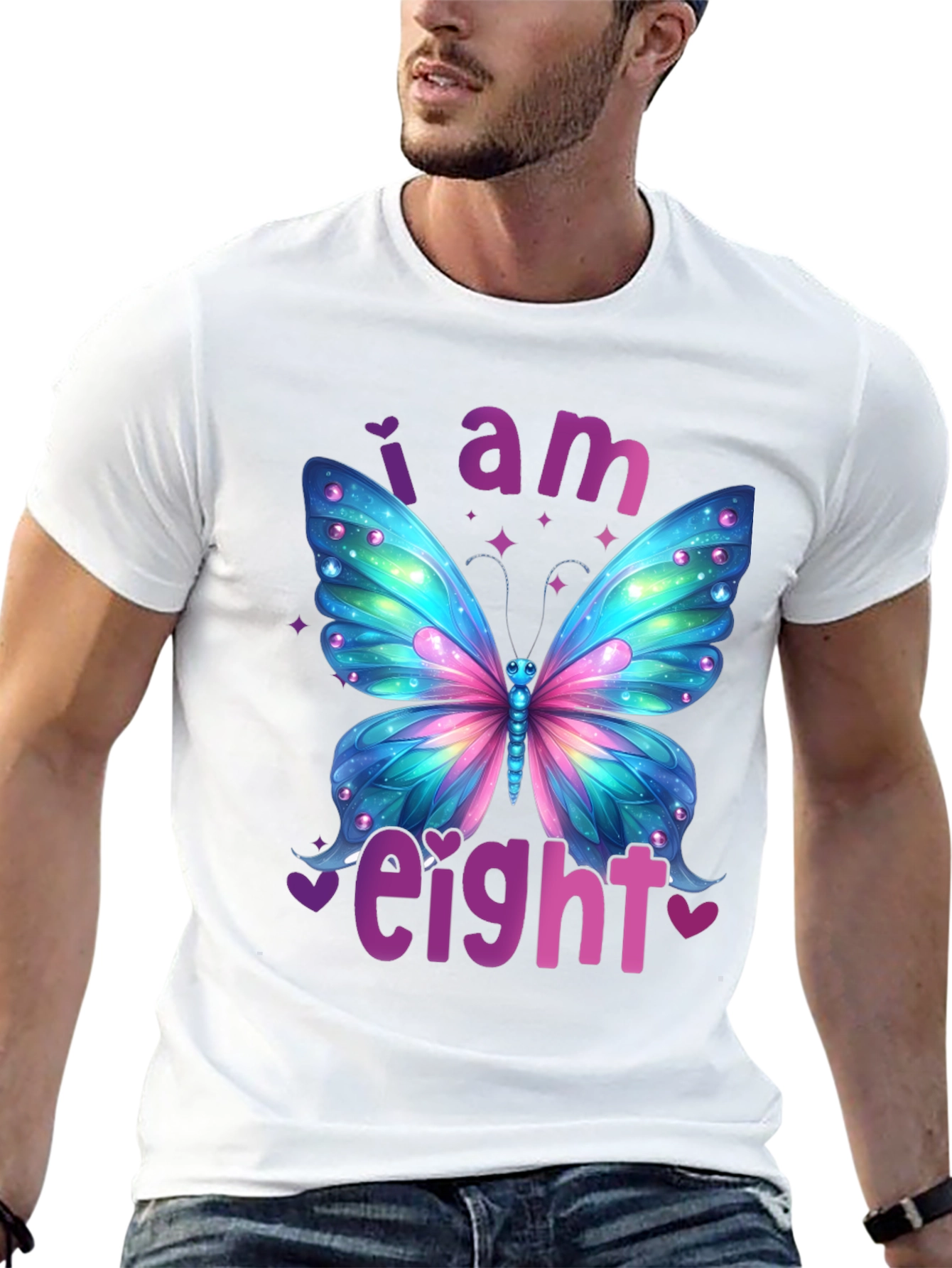 I am Eight Butterfly Birthday T-Shirt