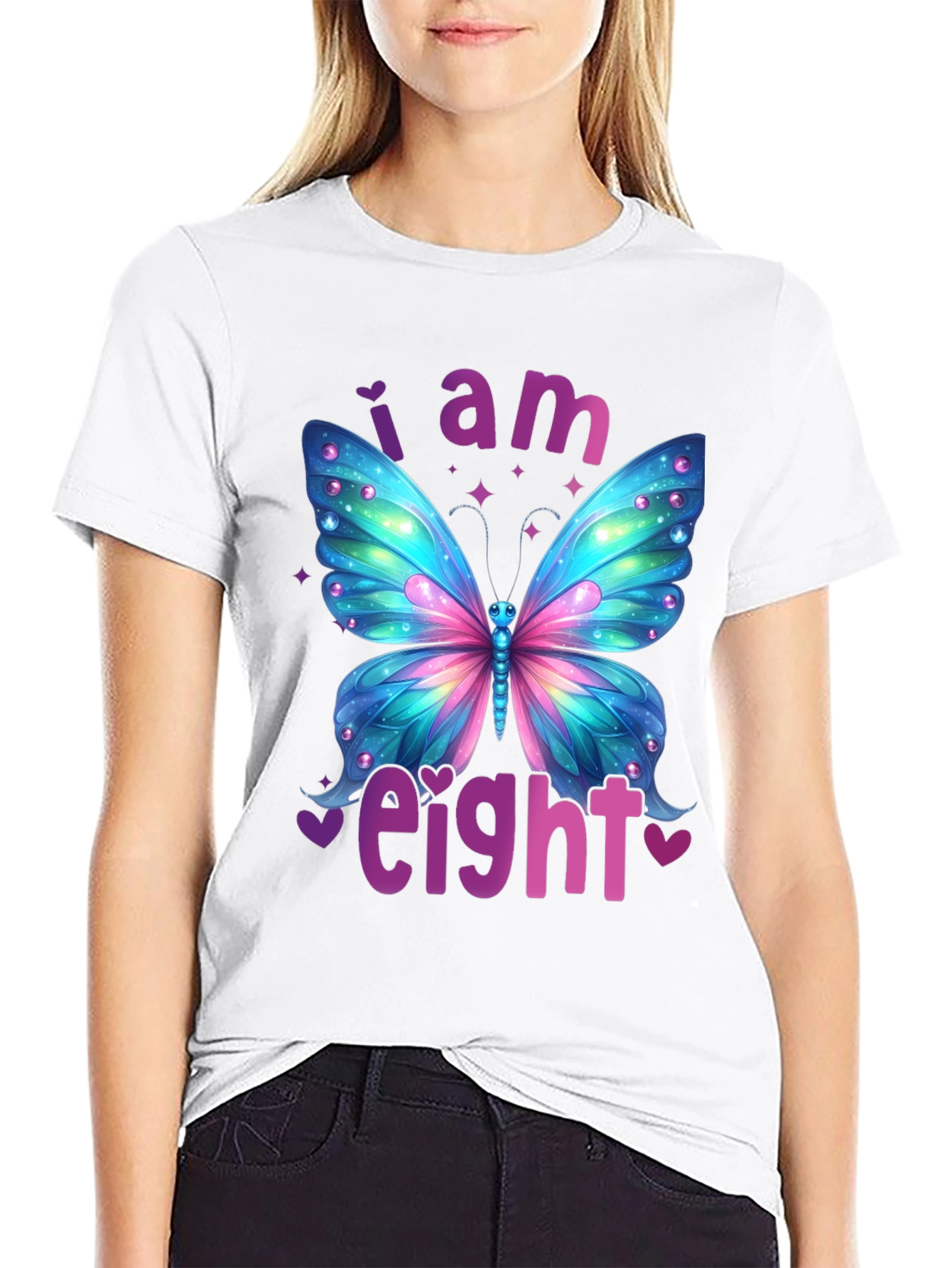 I am Eight Butterfly Birthday T-Shirt