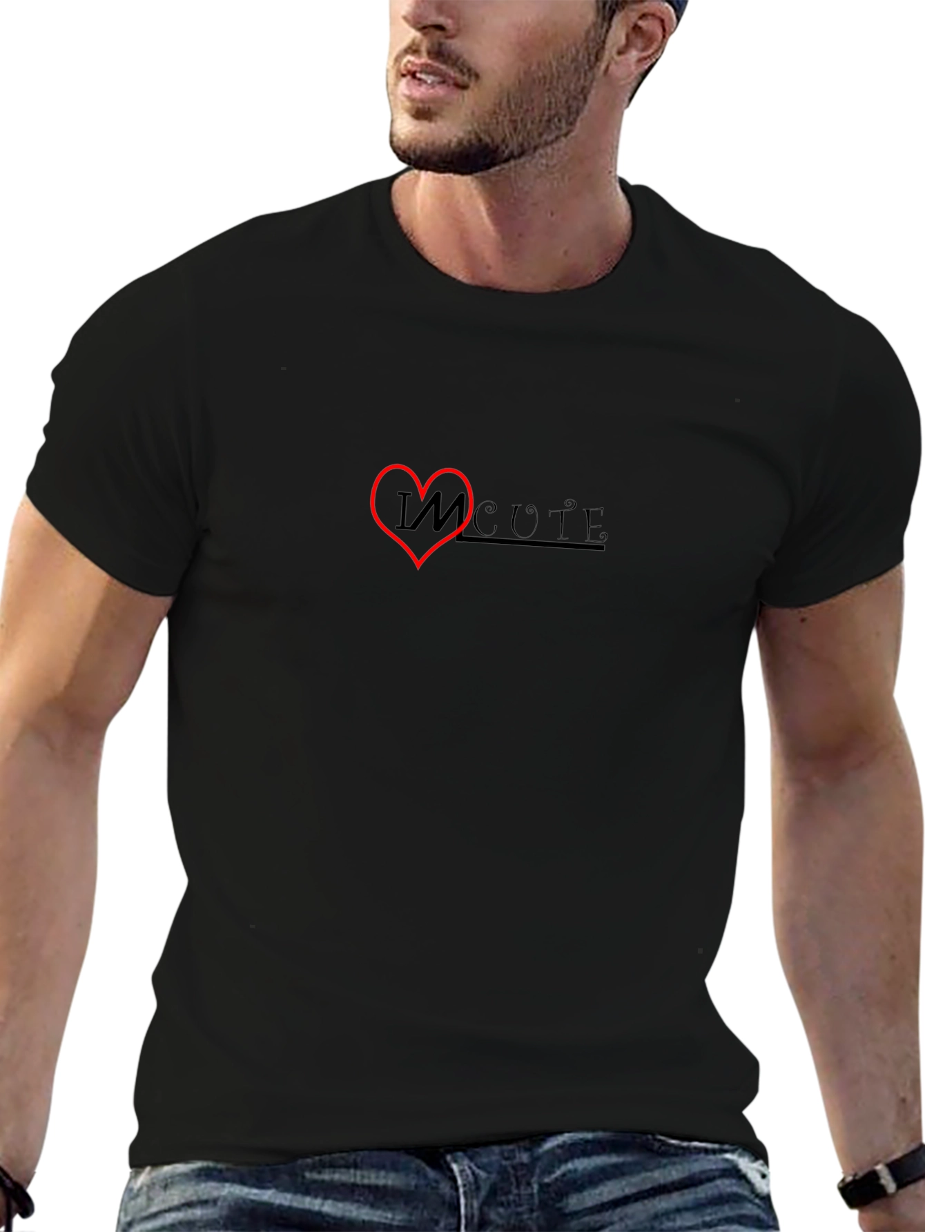 I Heart Cute Black T-Shirt