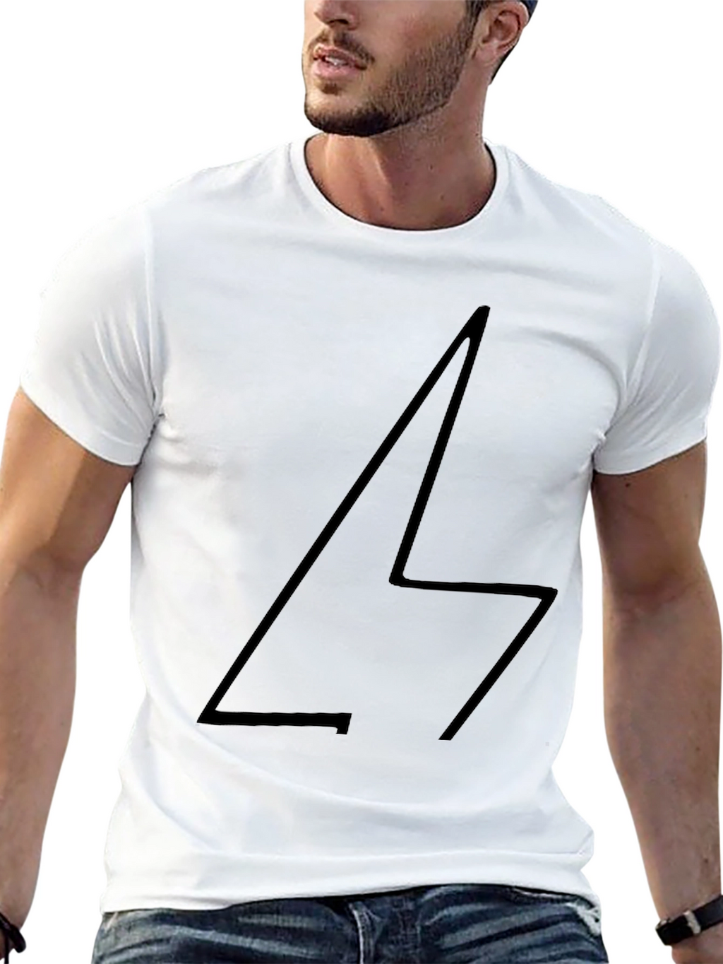 Minimalist Black T-Shirt with Abstract Design