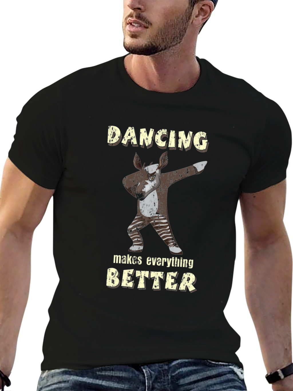 Dancing Okapi Black T-Shirt