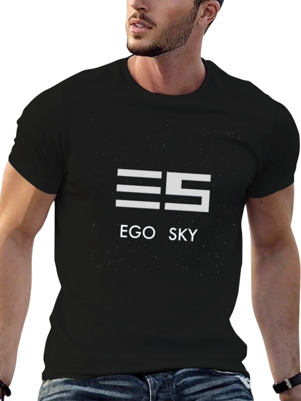 Ego Sky Black Graphic Tee - Modern Style