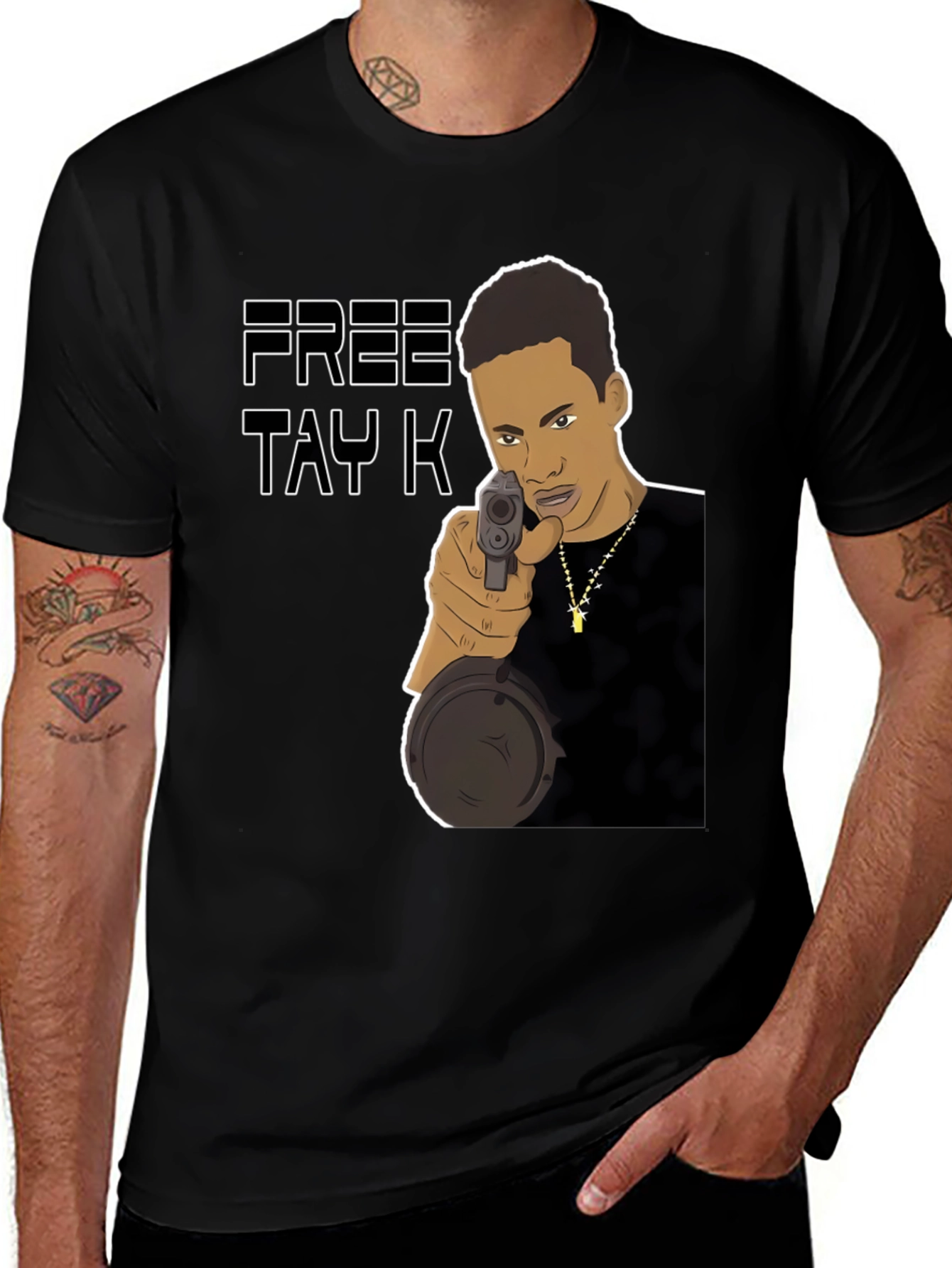 Free Tay-K Graphic Tee - Black Crew Neck Cotton T-Shirt