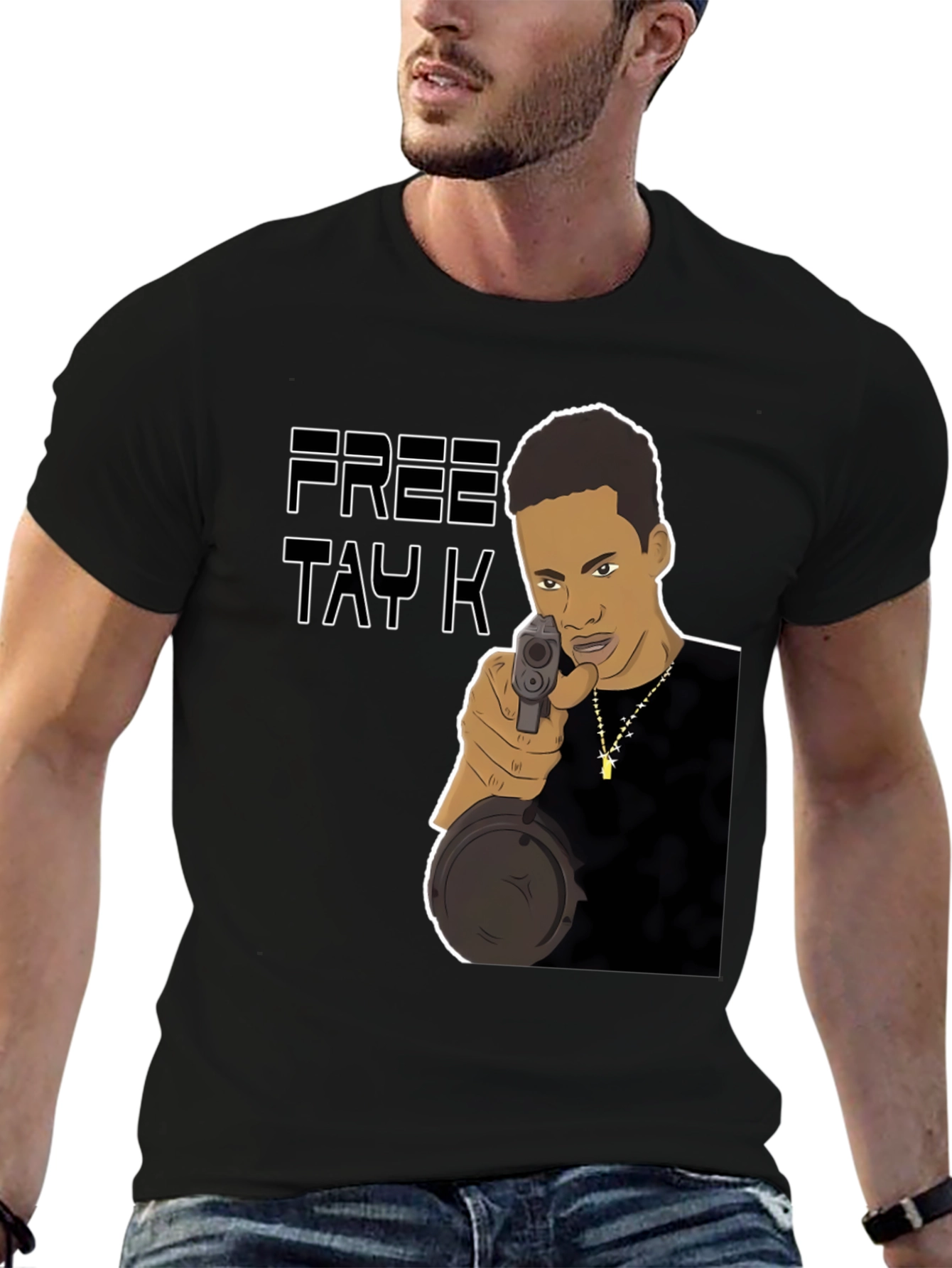 Free Tay-K Graphic Tee - Black Crew Neck Cotton T-Shirt
