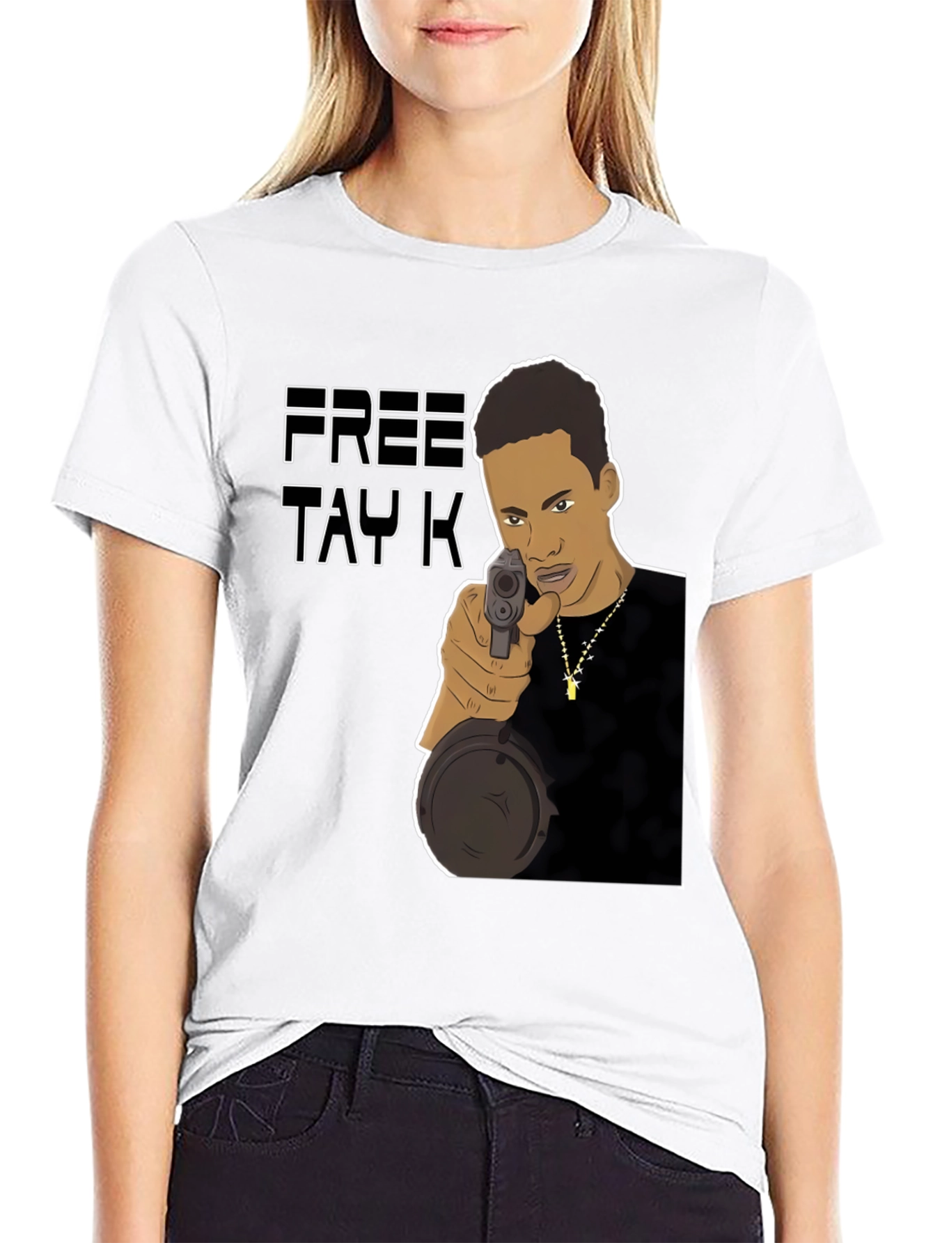 Free Tay-K Graphic Tee - Black Crew Neck Cotton T-Shirt