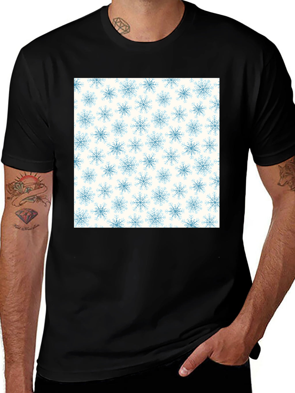 Snowflake Pattern Tee - Classic Winter Style