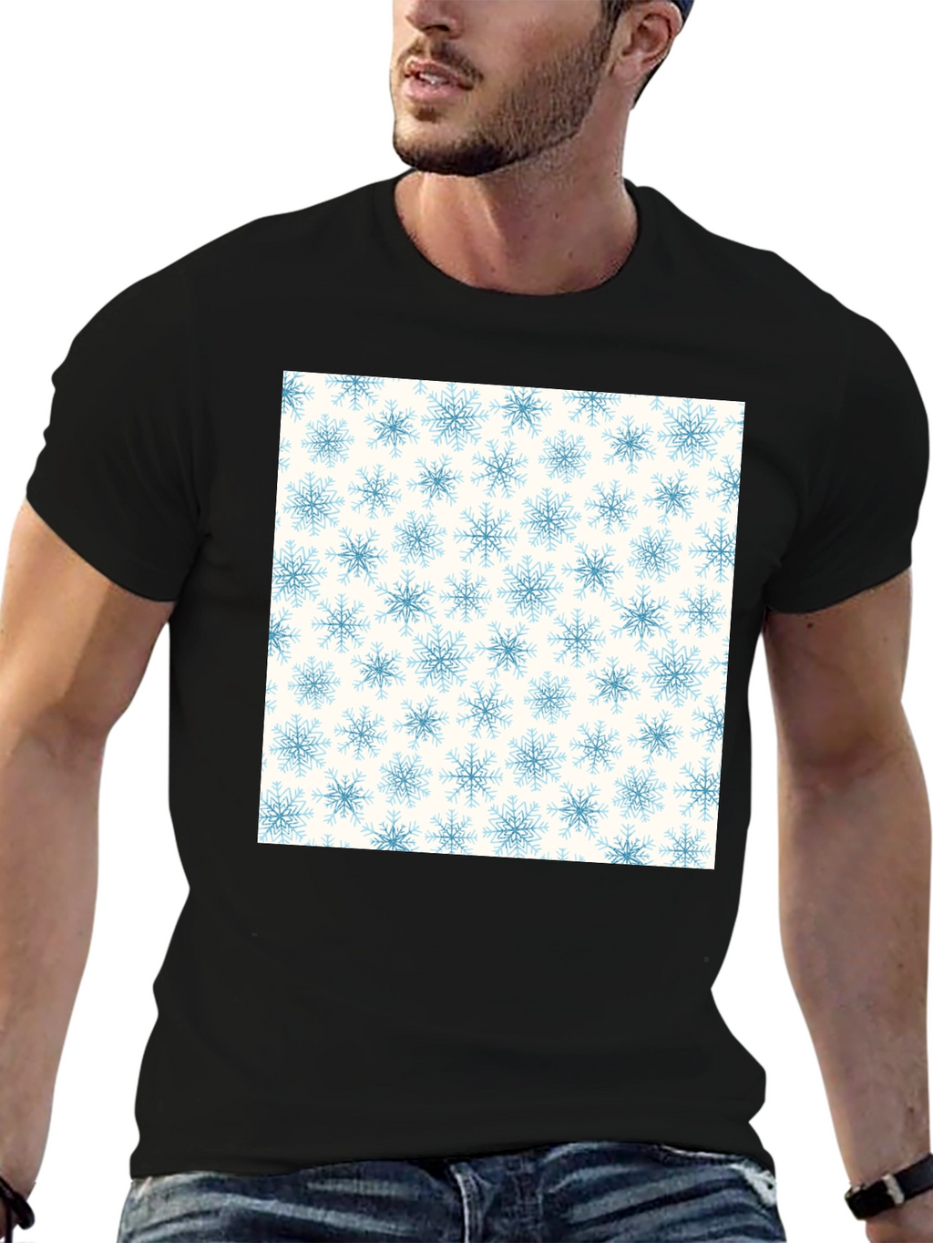 Snowflake Pattern Tee - Classic Winter Style